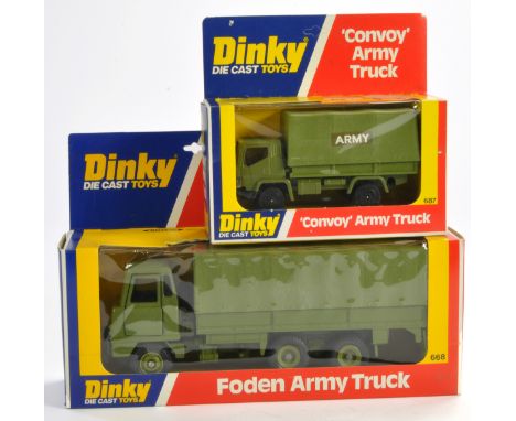 Dinky No. 668 Foden Army truck plus No. 687 Convoy Army Truck. Both generally excellent in very good to excellent box. 
