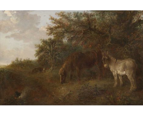 Edward Robert Smythe (1810-1899)Horse and donkey beside a campfiresigned 'E.R Smythe' l.r., oil on canvas51 x 76cmCondition R
