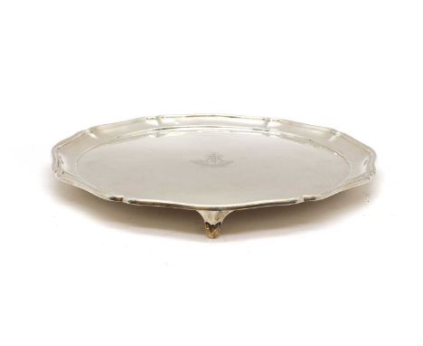 A Durham Light Infantry silver salver,by Gowland &amp; Grant, Sheffield 1929, the centre engraved with the Durham Light Infan