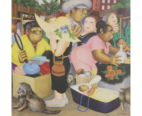 ▴ Beryl Cook (1926-2008)'Street Market'lithograph in colours, signed 'Beryl Cook' in pencil l.r., with Fine Art Trade Guild b