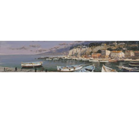 ▴ Andrea Savino (Italian, b.1958)A pair of Italian harbour scenes the first signed 'A. Savino' l.l., the second 'Andrea Savin