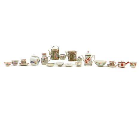 A collection of Chinese and Japanese porcelain,18th-20th century, including:four teapots, a milk jug, six tea cups, four sauc