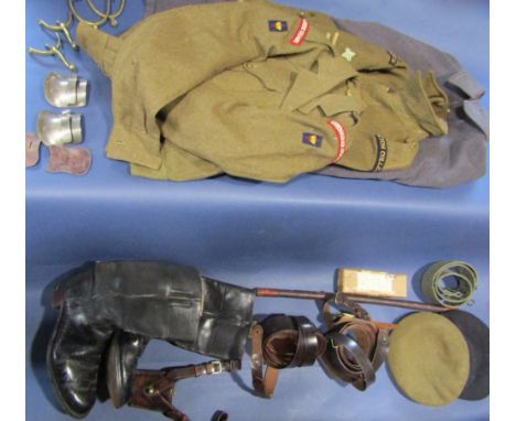 Military clothing collection including 1951 jacket with Grenadier Guard shoulder title, 1942 jacket with Eton College shoulde