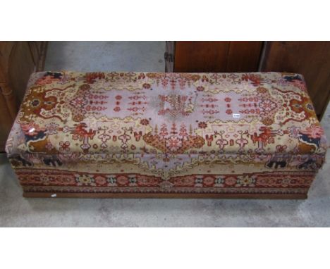 A Victorian ottoman with later, but traditional, carpet finish, 145cm long