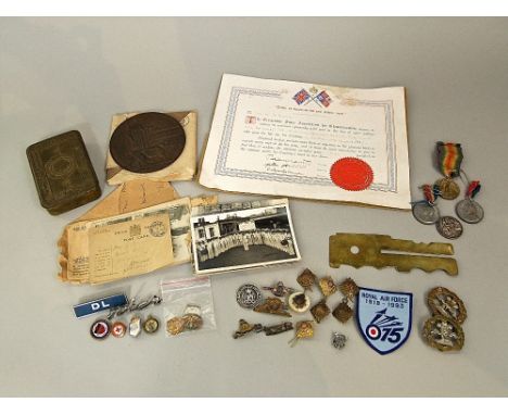 WWI death plaque Water Brown, with original packaging (Bowl Hill Kingscourt Glos) 241678 Gloucester Reg, 5th Battalion - see 
