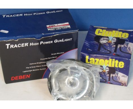 Deben tracer high power gun light, and a Clulite hand held spotting lamp 