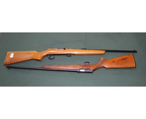 .22 BSA Armatic cocking lever rifle with magazine, serial number: H1581 and a .22 BRNO model 581 automatic rifle, lacking mag