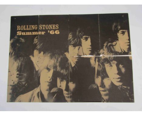 THE ROLLING STONES: A Rolling Stones '66 tour poster 51cm x 72cm (a/f - torn along creases, pin holes and marks to corners) t