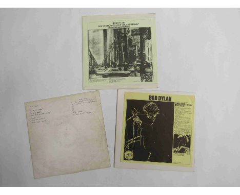 BOB DYLAN: Three unofficial release LP's to include 'Are You Now Or Have You Ever Been? (His Gotham Ingress)', 'Talkin Bear M
