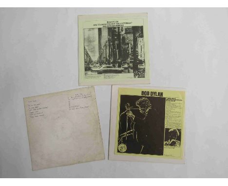 BOB DYLAN: Three unofficial release LP's to include 'Are You Now Or Have You Ever Been? (His Gotham Ingress)', 'Talkin Bear M