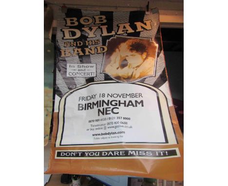 A large Bob Dylan Birmingham NEC Never Ending Tour poster, approx. 150cm x 50cm