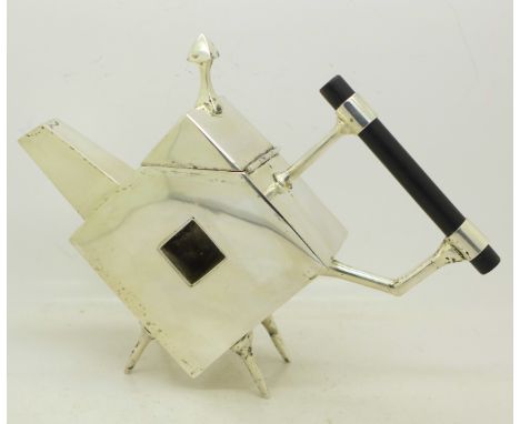 A plated Christopher Dresser style teapot