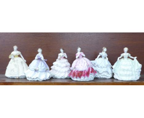 A set of six Royal Worcester Debutantes figures, with certificates