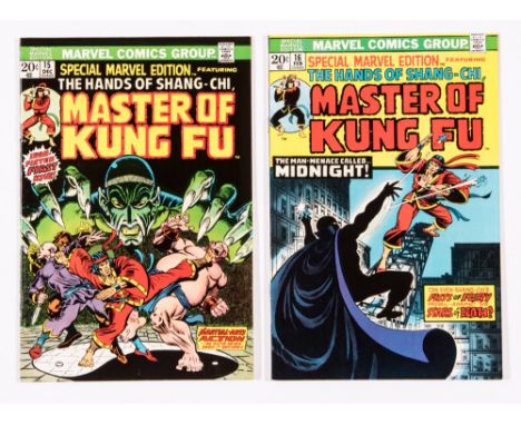 Special Marvel Edition (1973-74) 15, 16. First and 2nd Master of Kung-Fu. Cents copies [vfn-/vfn+] (2)