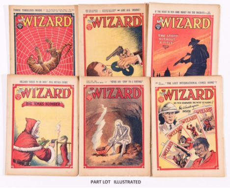 Wizard (1935) 631-682. Complete year. Some worn brittle edges, four with punch holes to spine. Light tan pages. A few [fr], b