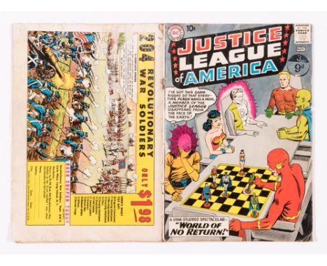 Justice League Of America 1 (1960). Moisture staining to top margin of all pages with light rippling [fr/gd]. No Reserve