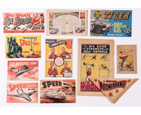 Comics free gifts (1930s-1960s). Champion Album Of Record Breakers with all 64 colour stamps attached. The Wizard Wonder Albu