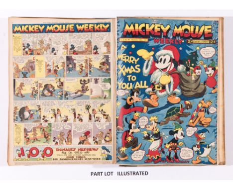 Mickey Mouse Weekly (1936) 1-100. In two bound volumes. Bright covers, cream/light tan pages. A few incl No 1 [vg], balance [