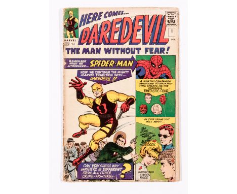 Daredevil 1 (1964). Weak, well worn spine off lower staple, light tan pages [fr-gd]. No Reserve