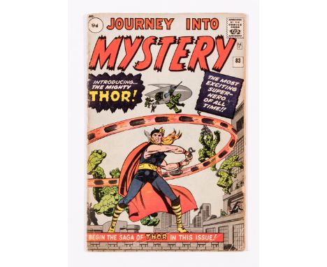 Journey Into Mystery 83 (1962). Weak, worn spine, 3 Marvel chips to cover edge, loose centre page, light tan pages [gd]