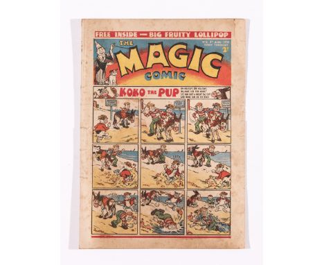 Magic Comic No 3 (1939). Some grubbiness and tears to front/back cover with no loss, light tan pages [gd]