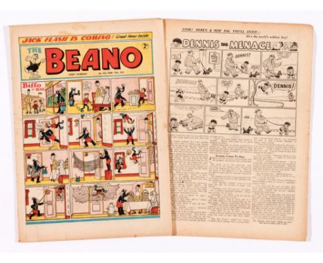 Beano 452 (1951) 1st Dennis The Menace. Good cover, light tan pages [vg]