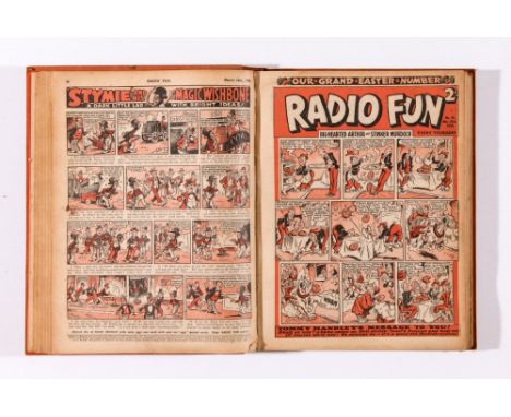 Radio Fun (1940) 68-116. Near complete year in bound volume. Propaganda war issues. Starring Big-Hearted Arthur and Stinker M