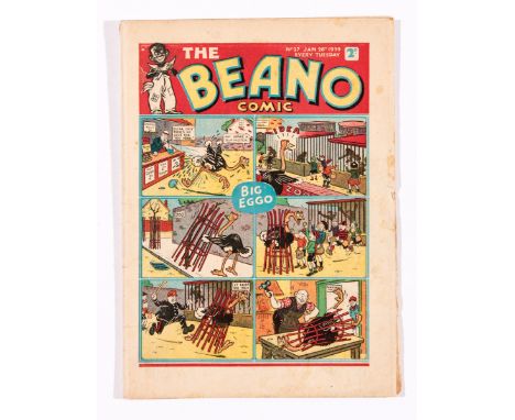 Beano No 27 (1939). Bright covers, minor edge tears, cream/light tan pages [vg]