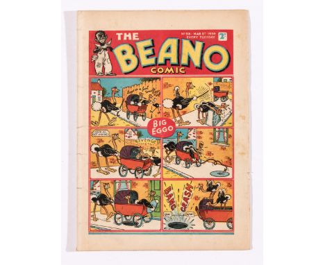Beano No 33 (1939). Bright covers, some spine and edge tears. Cream/light tan pages [vg+]