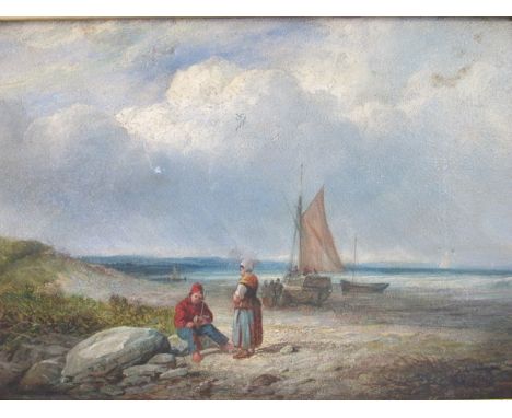 R BRIDGEHOUSE 1865
Beach Scene with Sailing Boats and Figures
Oil on Panel
29cm x 44cm