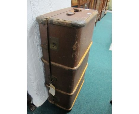 A STEEL BOUND CABIN TRUNK