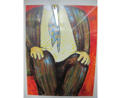 TOM BYRNE
African Mask with Drum
Oil on Board
Gately
Male Portrait
Mixed Media on Board