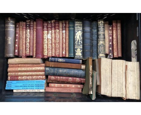 A mixed box of mainly novels including Hardy, Austin, Thackeray, AA Milne, etc