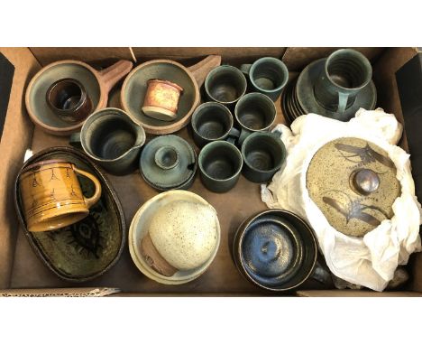 A large quantity of studio pottery inc. Leach, Robert Fournier, etc