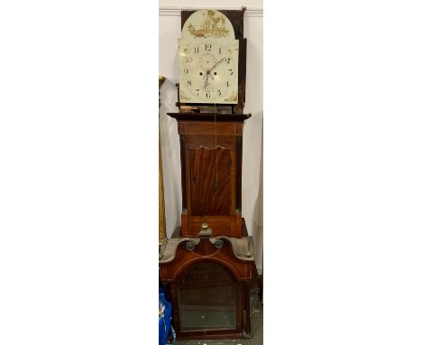 A longcase clock, in as found condition, the domed enamel dial with Arabic numerals, signed Ward, Dudley (AF) 