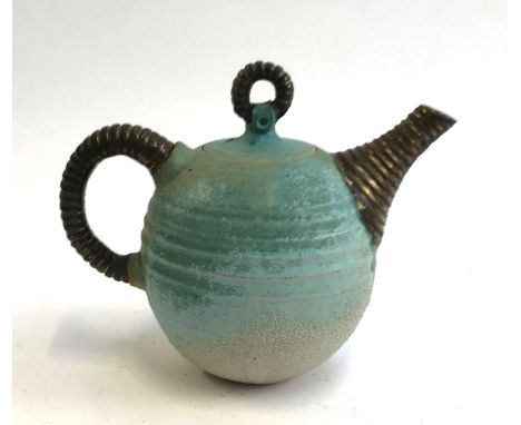 Local Interest: A David Brown Marriott studio art pottery teapot, 15cmH 