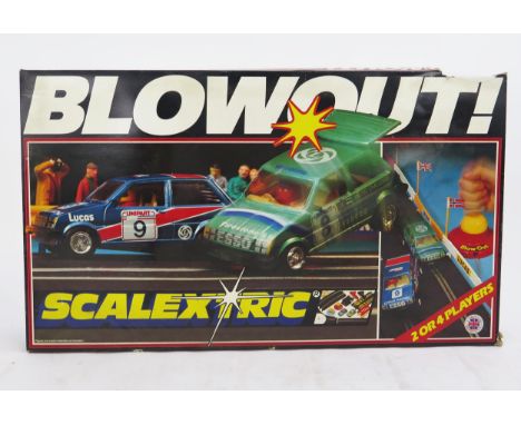 Scalextric C670 Blowout! Slot Car Set with 2x different MG Metros - lovely mint unused set with instruction leaflet and 1982 