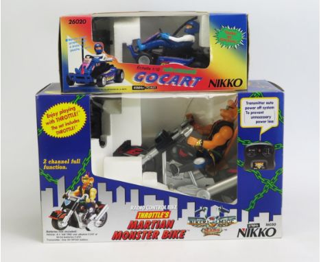 Nikko Biker Mice From Mars Remote Control Throttle's Martian Monster Bike No. 16050 and 1/12 Scale Gocart No. 26020 - mint or