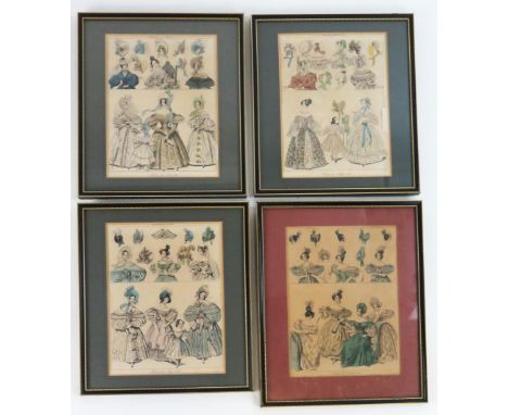 A set of four vintage fashion prints, 'Fashions for March, 1835', and May, June and August, 27 x 21cm, F &amp; G