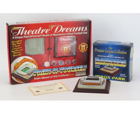 Premier Collectables Rangers Football Club Scale Model of Ibrox Park (boxed with certificate) with Manchester United Paint-it