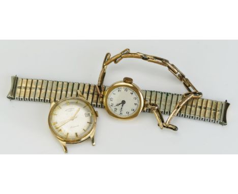 A ROTARY Gent's 9ct Gold Manual Wind Wristwatch, 31mm case, 21 jewel Swiss movement, Birmingham 1965, case weighs 9.88g net (