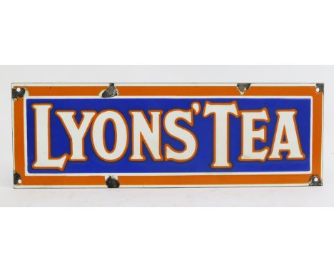 A reproduction enamel advertising sign 'Lyons Tea', 15 x 46cm.