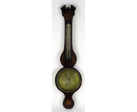 L Gianna, Salop,  19th century wheel barometer, with alcohol thermometer and 20cm signed brass dial, 98cm high.