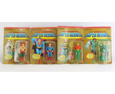 Toybiz DC Comics Super Heroes Group of 4 Action Figures including Superman No. 4403, Aquaman No. 4415, Green Lantern No. 4413