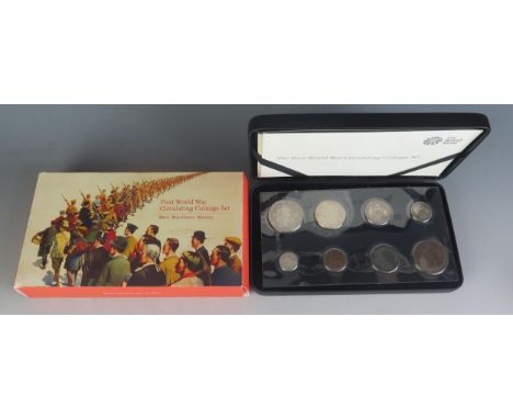A Royal Mint The First World War Circulating Coin Set, boxed with COA