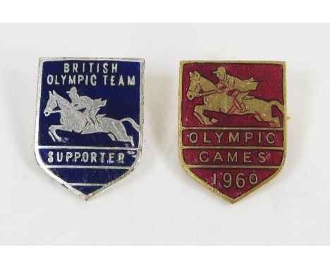 A British Olympics 1960 enamel lapel badge together with British Olympic team Supporters lapel badge. (2) 