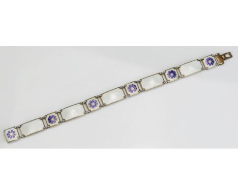 A David Andersen Silver Gilt and Enamel Bracelet, 18.5cm (7.25"), 15.58g