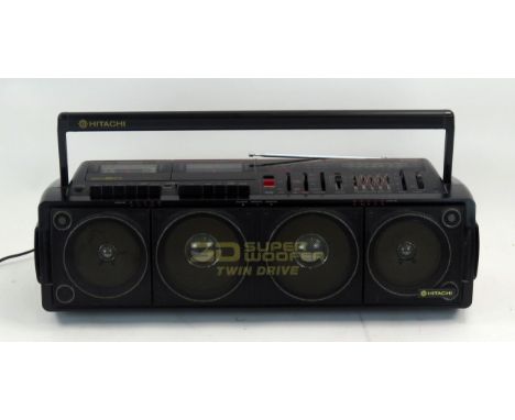 Hitachi 3D80 3D Super Woofer Boom Box Radio 