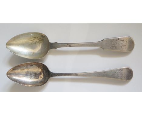 A provincial George IV silver Fiddle pattern table spoon, maker Joseph Hicks, Exeter 1828, initialed together with an Old Eng