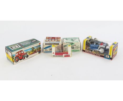 Britains Group Including No. 9527 Ford 5000 with Safety Cab (near/very near mint in excellent box), No. 9536 Cultivator (near